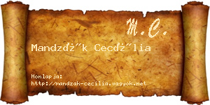 Mandzák Cecília névjegykártya